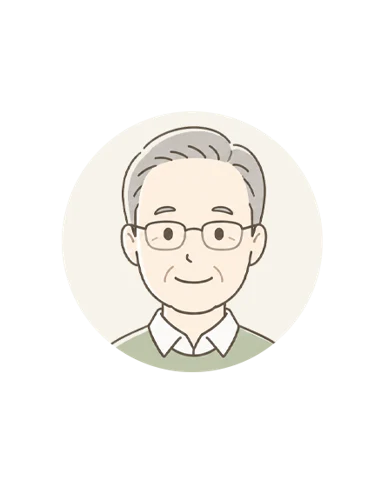 70代男性のお客様のイラスト